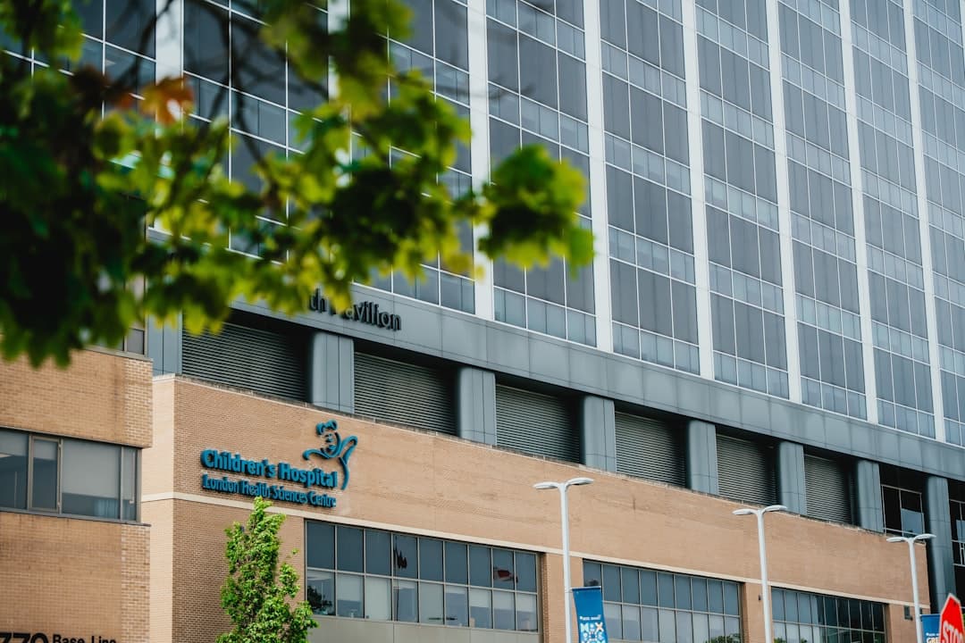 Modern hospital building exterior
