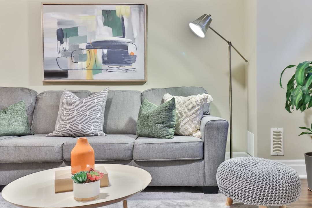 Cozy modern living room with natural light