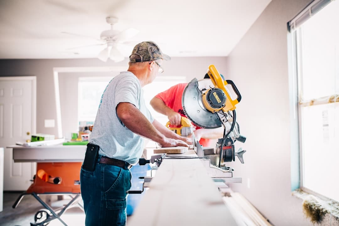 Home renovation contractor at work