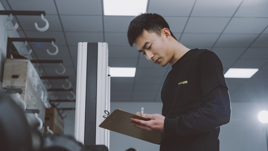 Facility manager reviewing operations