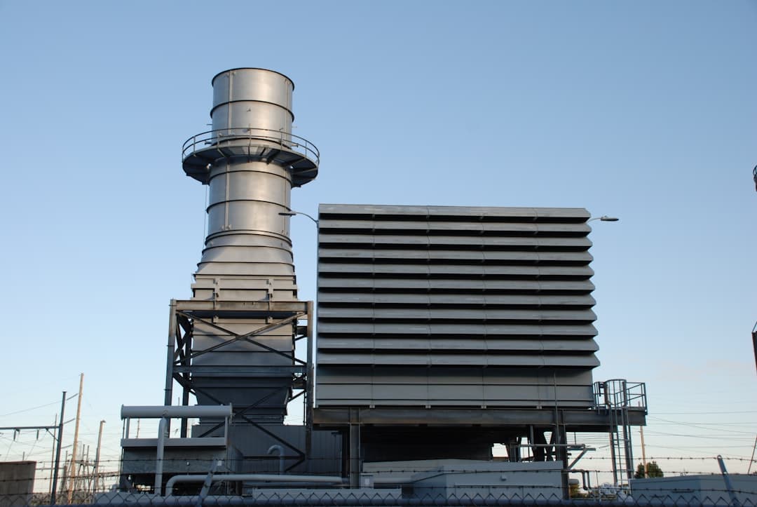 Industrial cooling tower at a large facility