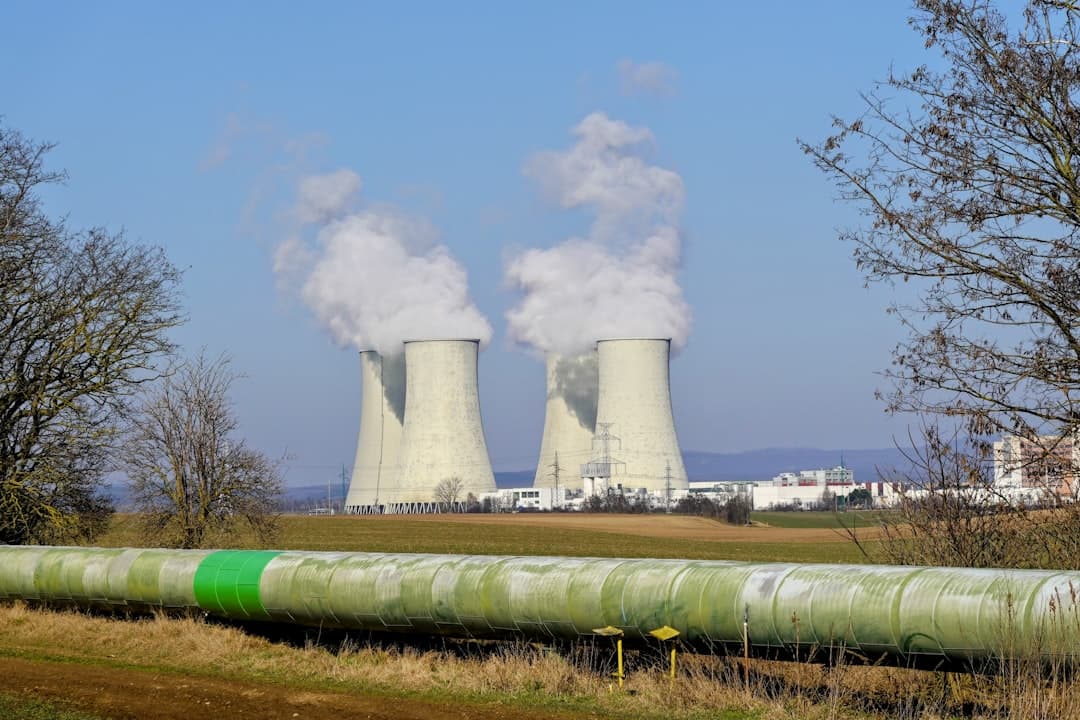 Industrial cooling tower at a facility
