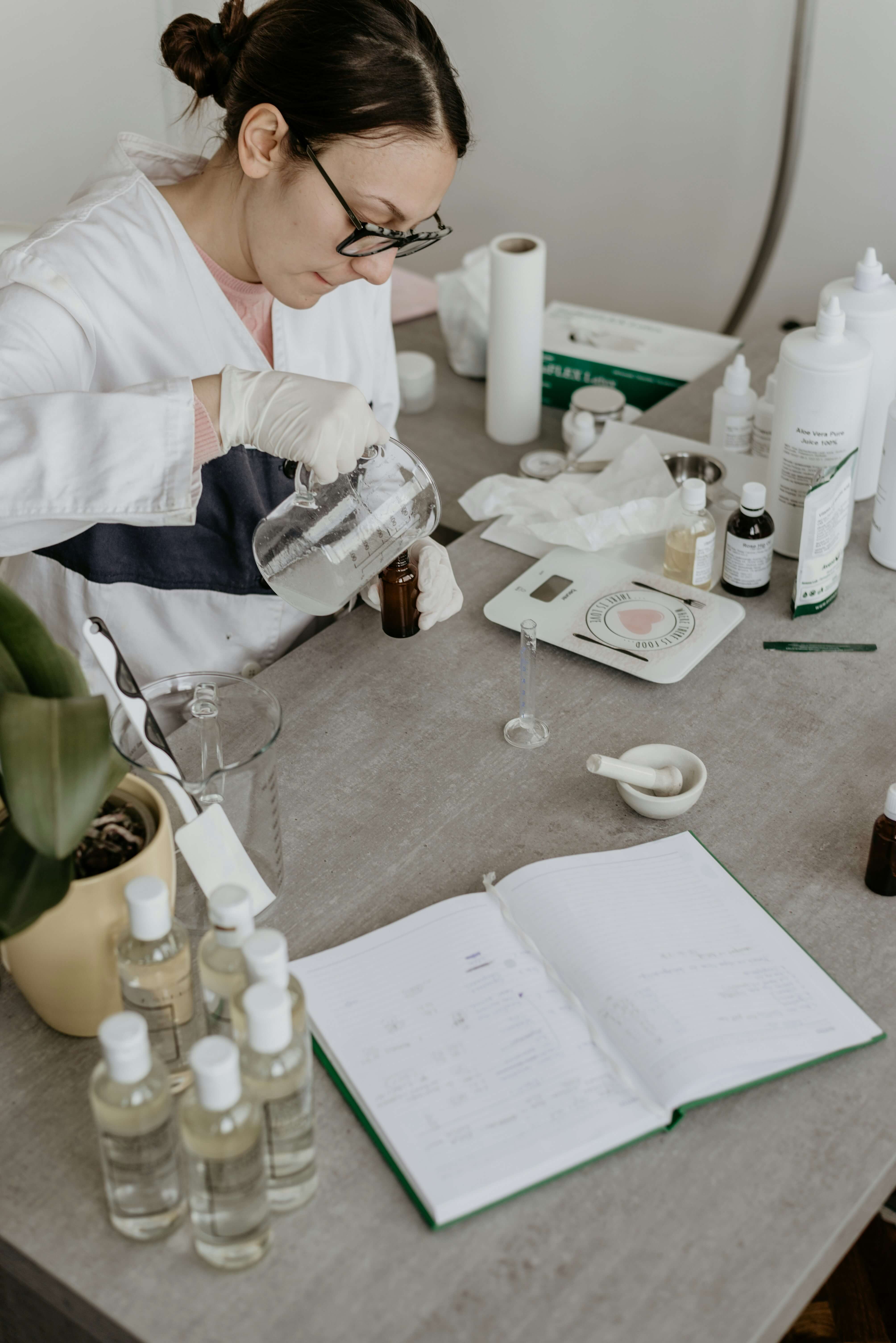 Microbiologist preparing water samples for Legionella analysis